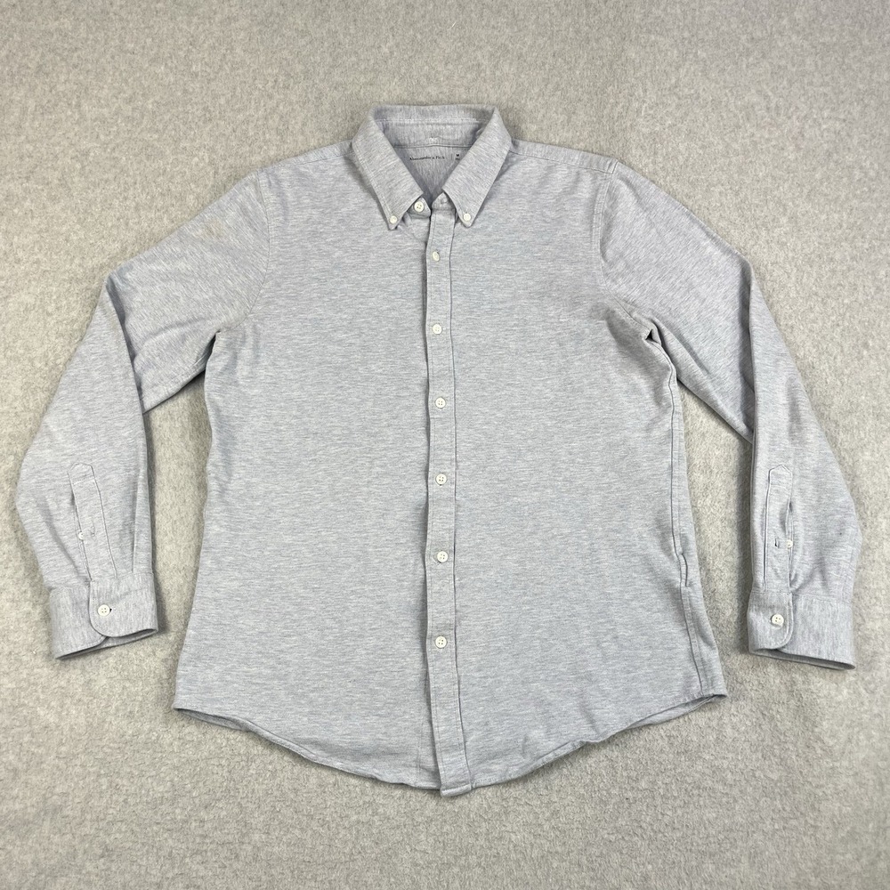 Abercrombie & Fitch Shirt Mens Medium Blue Soft Stretch Cotton Long Sleeve